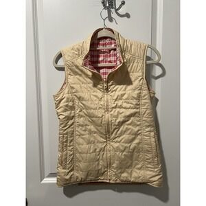 Peter Millar Warmth Women's Reversible Vest Size Small Yellow/Plaid Golf Outdoor